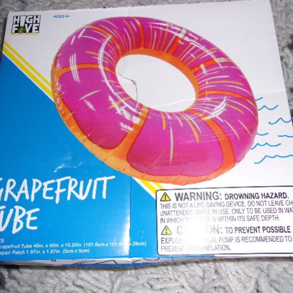 High Five Printed Inner Tube Pool Float 40in New in box